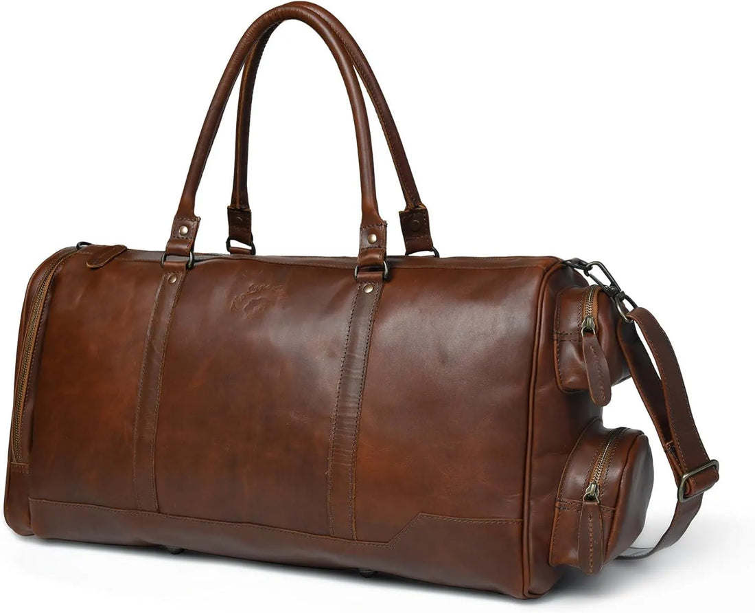 Full grain cowhide leather duffel bag 