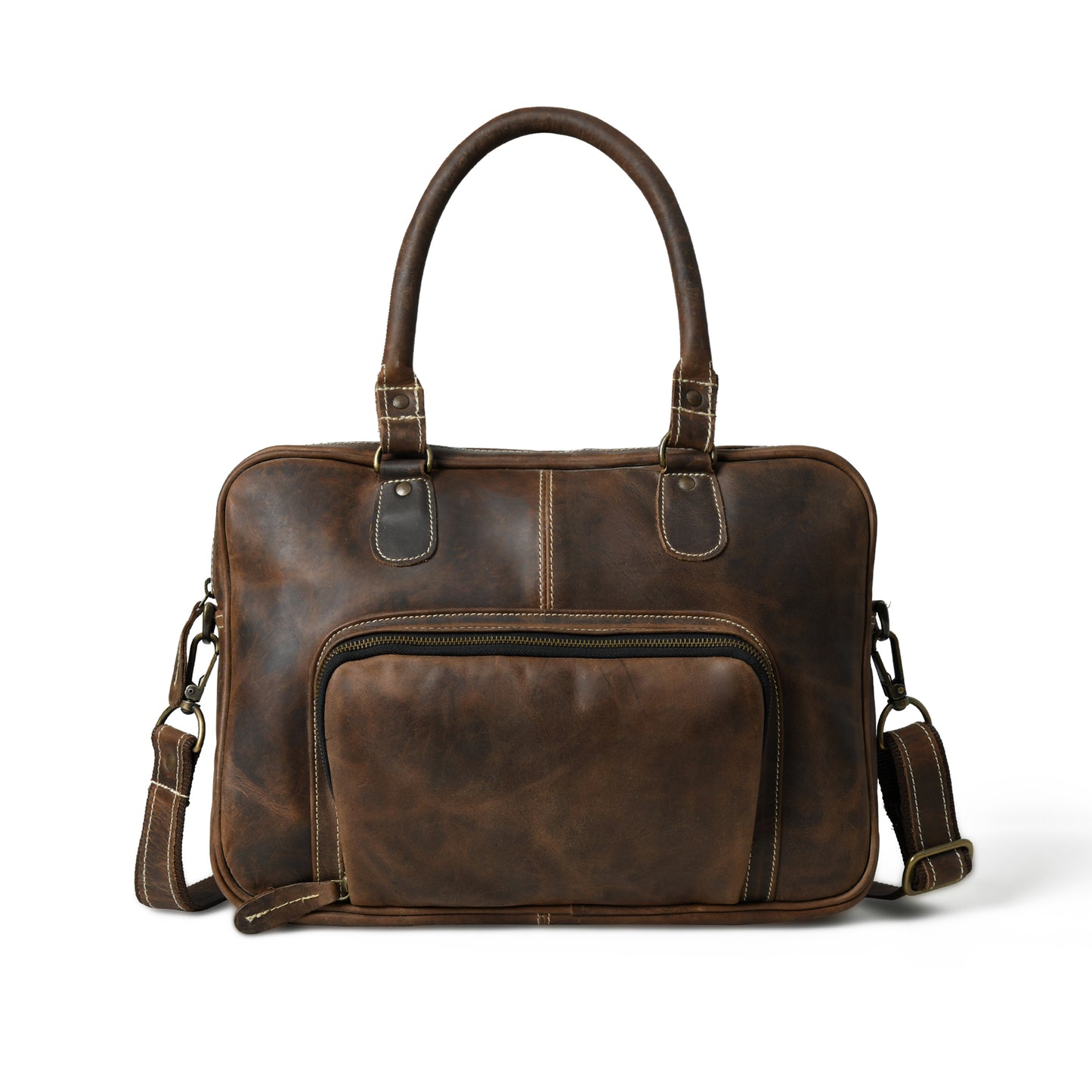 Cambridge Waxed Leather Laptop Briefcase