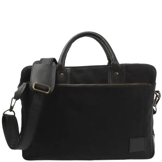 Cuiravo Valen Canvas & Cowhide Trolley Briefcase