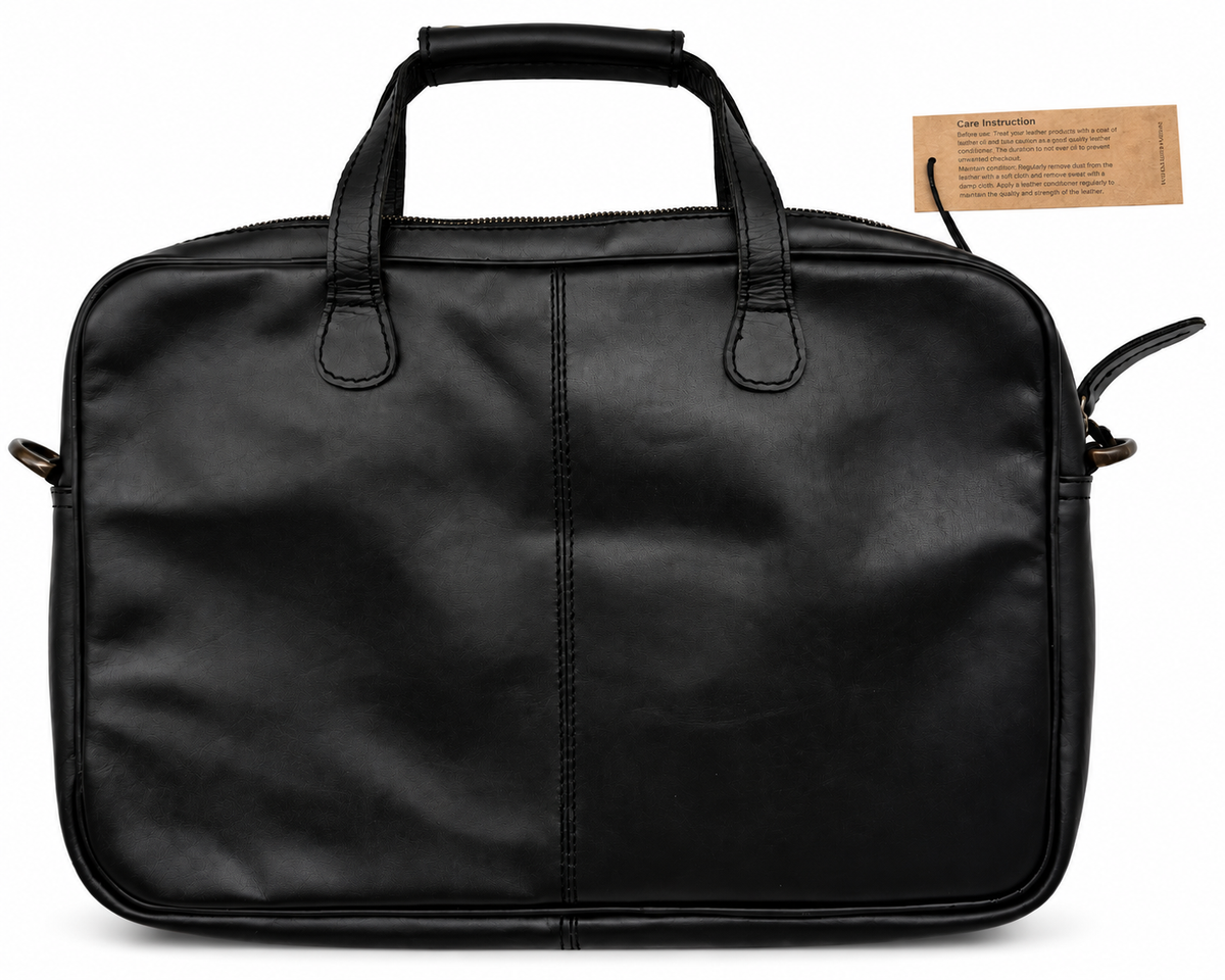 Black Cuiravo Ashford laptop briefcase, rear view