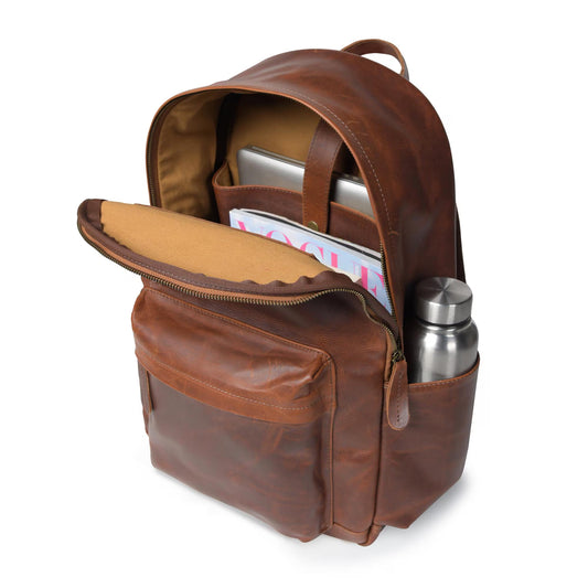 Cuiravo Atlas Leather Laptop Backpack - College & Work Bag